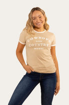 Ringers Western Womens Shirts 06 / Dark Sand Ringers Western Tee Womens Melrose Classic Fit