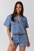 Ringers Western Womens Shirts 06 / Light Blue Ringers Western Top Womens Iris Outback Denim