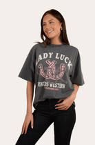 Ringers Western Womens Shirts 06 / Washed Black Ringers Western Tee Womens Lady Luck Oversize
