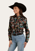 Ringers Western Womens Shirts 08 / Black/Multi Ringers Western Shirt Womens The Dyno Limited Edition Full Button