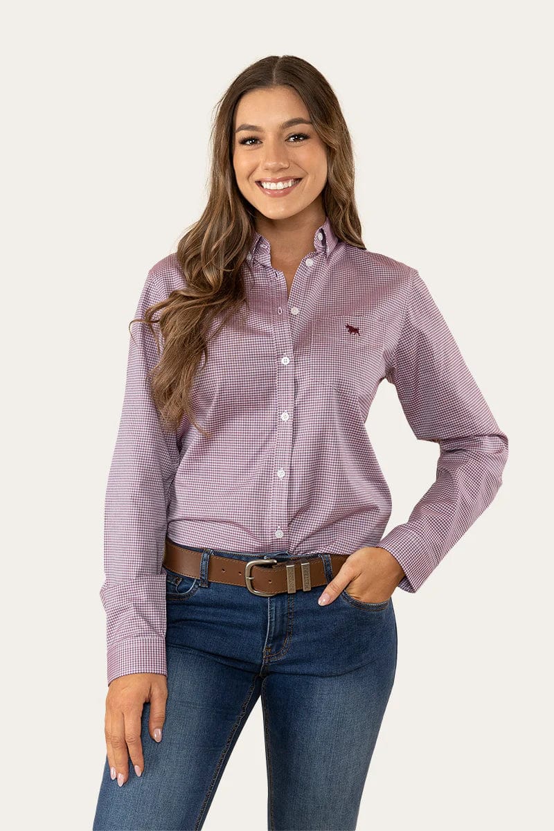 Ringers Western Womens Shirts 10 / Burgundy Ringers Western Shirt Womens Heritage (218109053-BU)