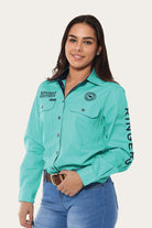Ringers Western Womens Shirts 10 / Mint/Navy Ringers Western Workshirt Womens Signature Jillaroo Half Button