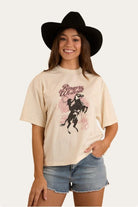 Ringers Western Womens Shirts 10 / Off White Ringers Western Tee Womens Wild Ride Oversized