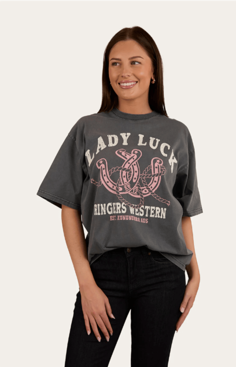 Ringers Western Womens Shirts Ringers Western Tee Womens Lady Luck Oversize