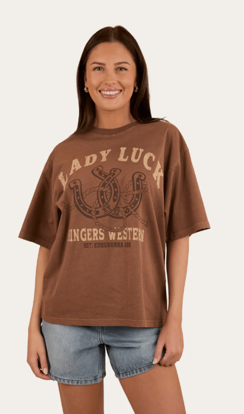 Ringers Western Womens Shirts Ringers Western Tee Womens Lady Luck Oversize