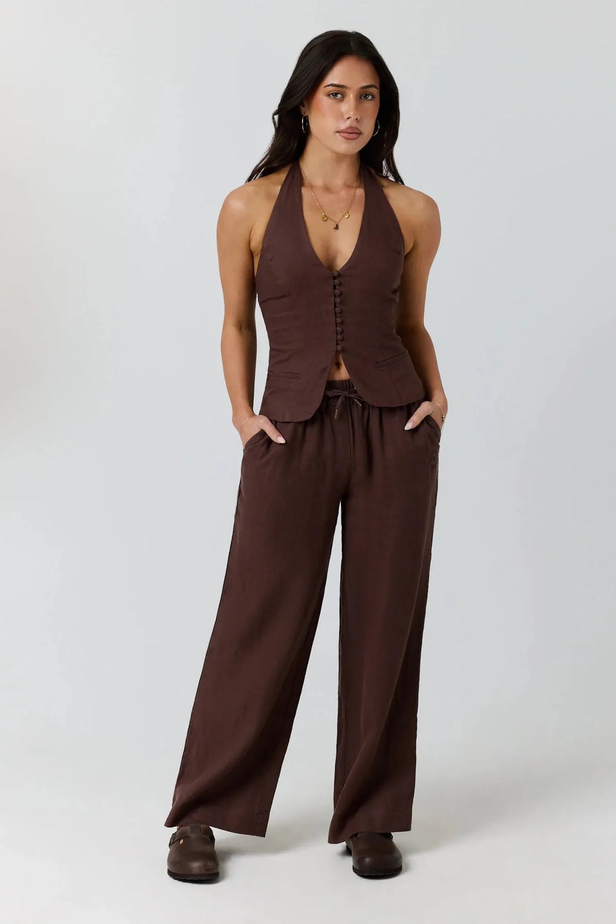 Ringers Western Womens Shirts Ringers Western Top Womens Fallon Linen Halter