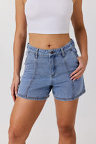 Ringers Western Womens Shorts- Skirts - Dresses 06 / Light Blue Ringers Western Shorts Womens Iris Outback Denim