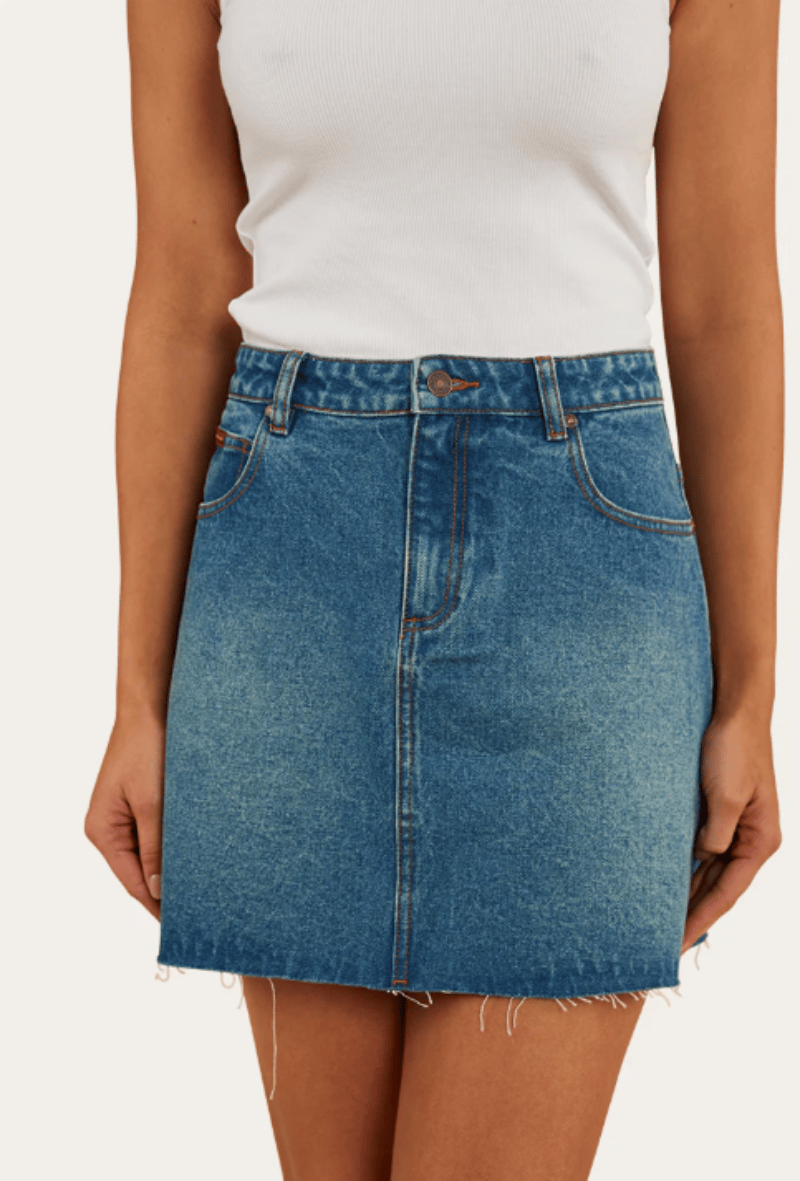 Ringers Western Womens Shorts- Skirts - Dresses 08 / Mid Wash Ringers Western Skirt Womens Venice