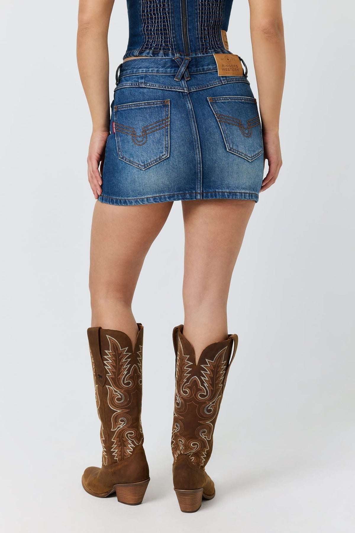 Ringers Western Womens Shorts- Skirts - Dresses Ringers Western Skirt Womens Dani Mini Denim