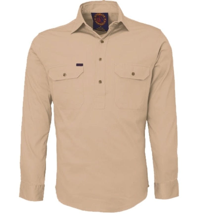 Ritemate Mens Shirts M / Clay Ritemate Mens Closed Front Workshirt (RM100CF)