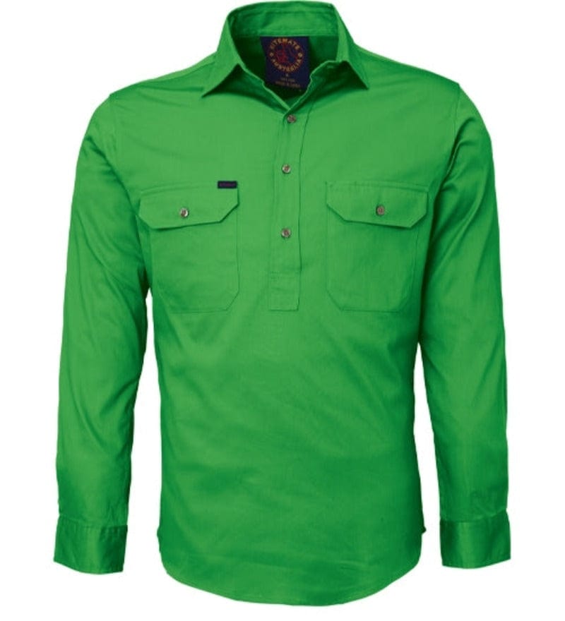 Ritemate Mens Shirts M / Emerald Ritemate Mens Closed Front Workshirt (RM100CF)