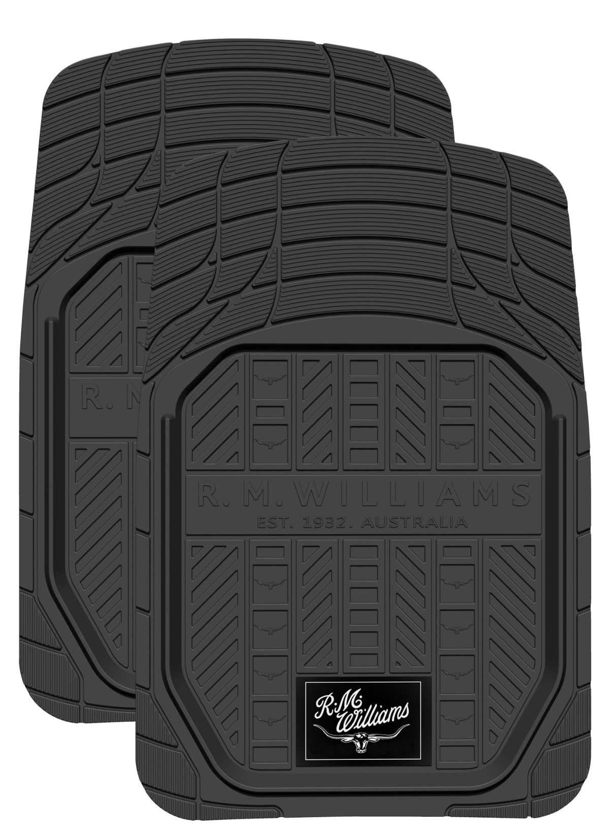 RM Williams Car Accessories Black RM Williams Car Mats Rubber Deep Dish