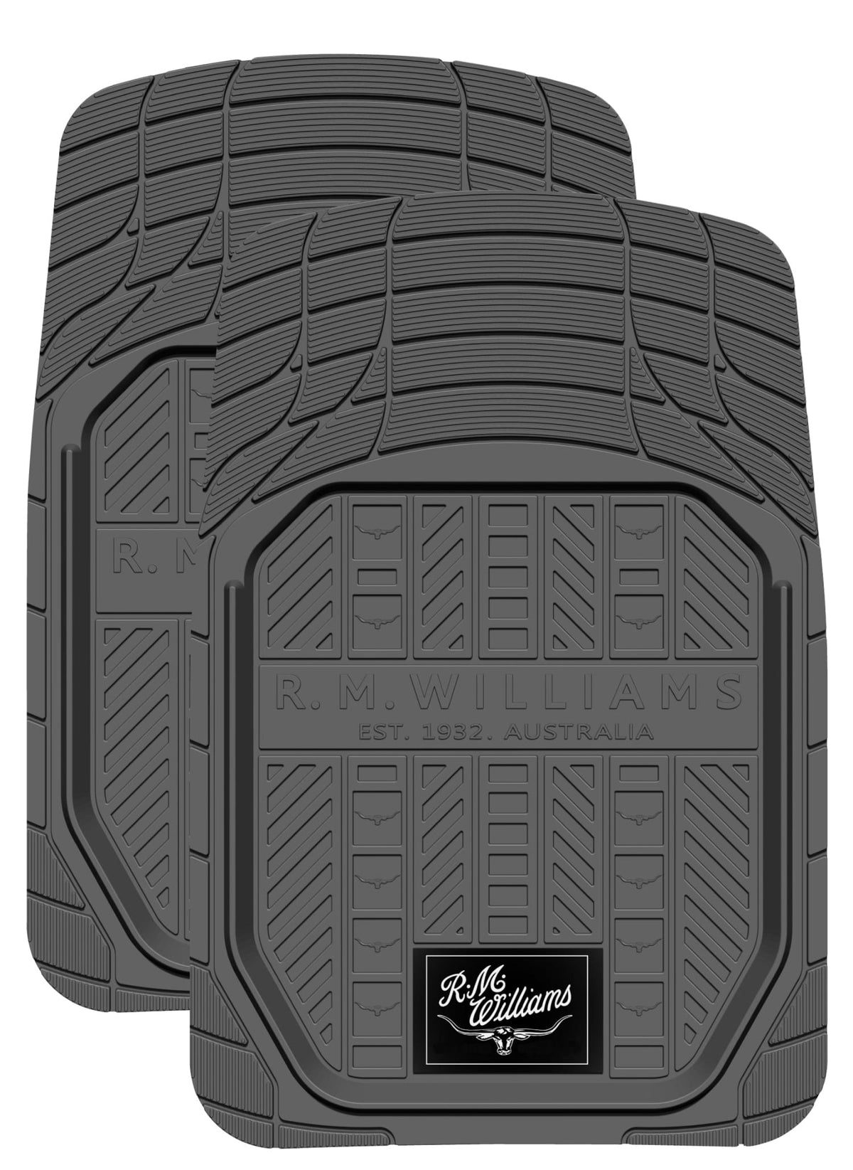 RM Williams Car Accessories Grey RM Williams Car Mats Rubber Deep Dish