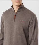 RM Williams Mens Jumpers- Jackets - Vests RM Williams Jumper Mens Ernest Merino 1/4 Zip
