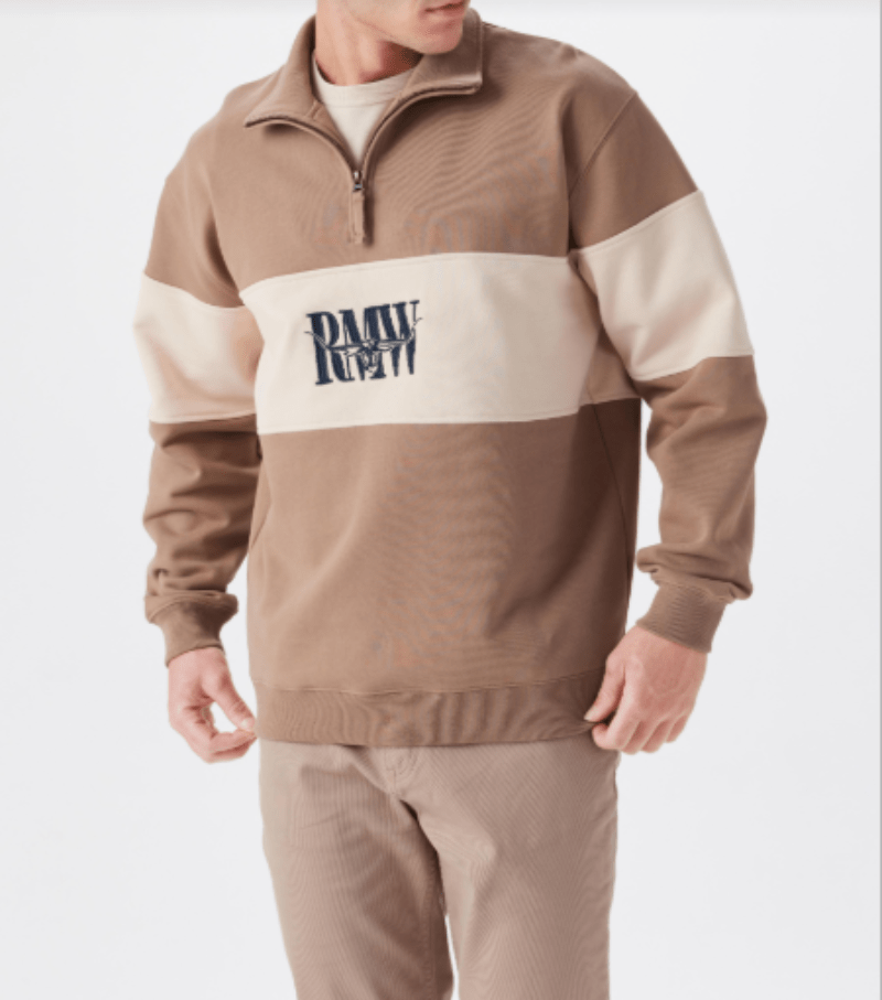 RM Williams Mens Jumpers, Jackets & Vests RM Williams Jumper Mens Heritage 1/4 Zip