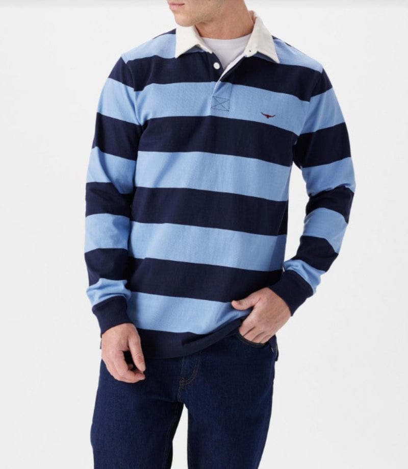 RM Williams Mens Jumpers- Jackets - Vests S / Navy/Blue RM Williams Rugby Jumper Mens Cradle