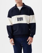 RM Williams Mens Jumpers, Jackets & Vests S / Navy RM Williams Jumper Mens Heritage 1/4 Zip