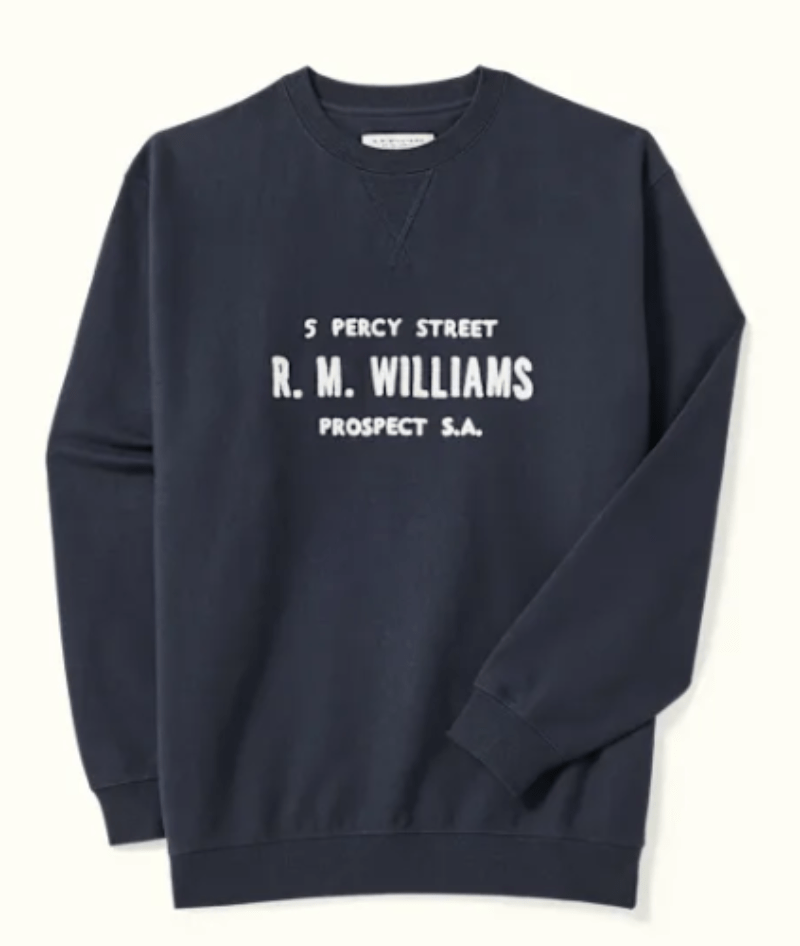 RM Williams Mens Jumpers, Jackets & Vests S / Navy RM Williams Sweatshirt Mens Bale Loopback