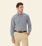 RM Williams Mens Shirts M / Navy/Charcoal RM Williams Shirt Mens Classic Poplin Check