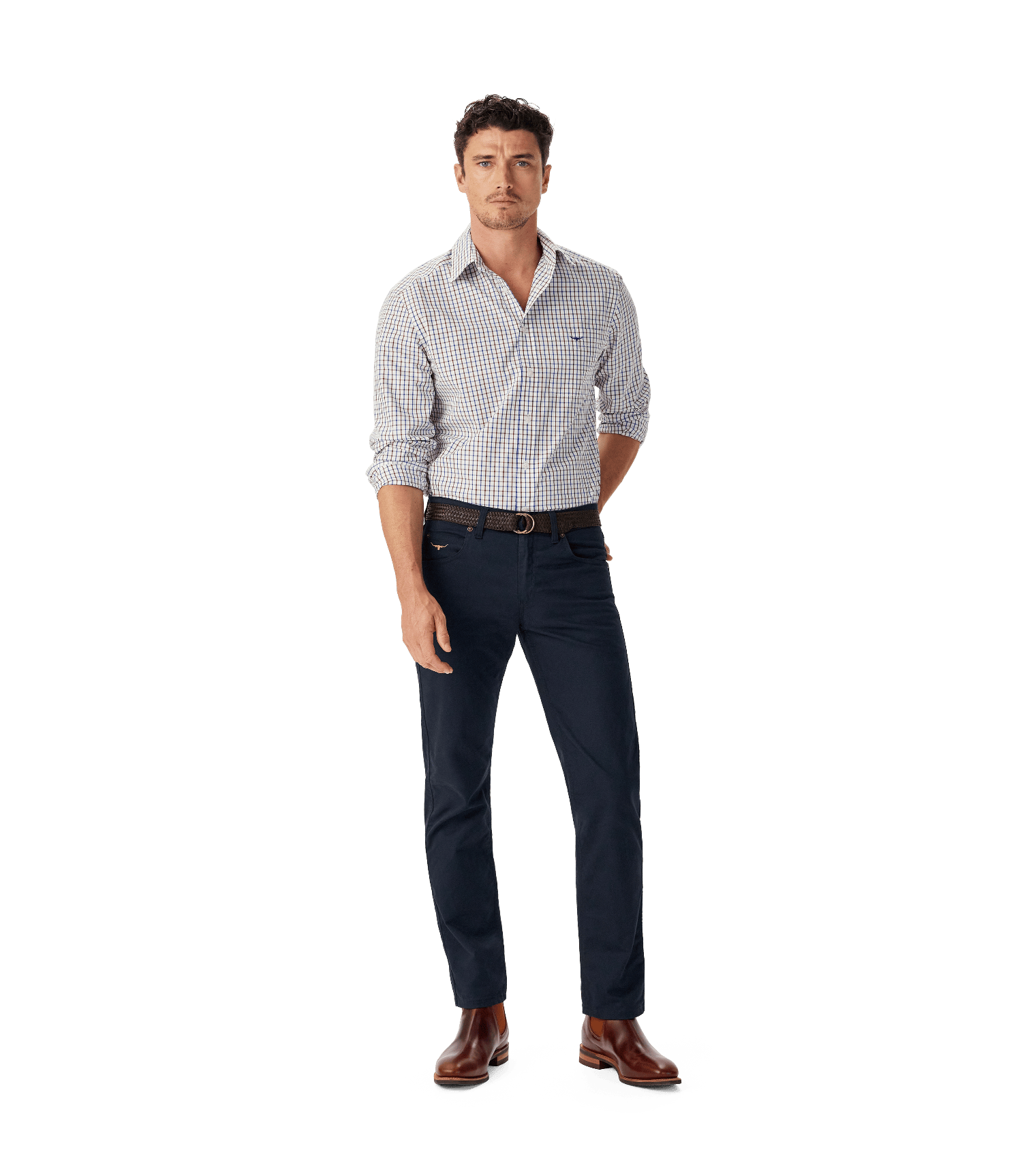 RM Williams Mens Shirts RM Williams Shirt Mens Newland Poplin Check