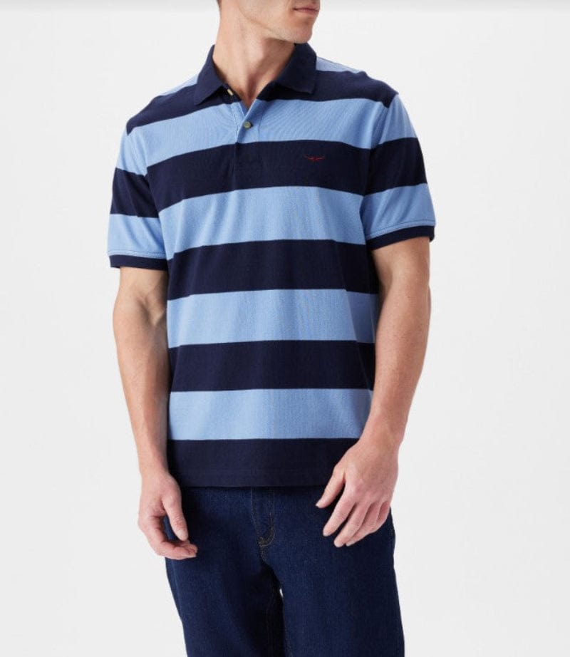RM Williams Mens Shirts S / Navy/Blue RM Williams Polo Mens Cradle
