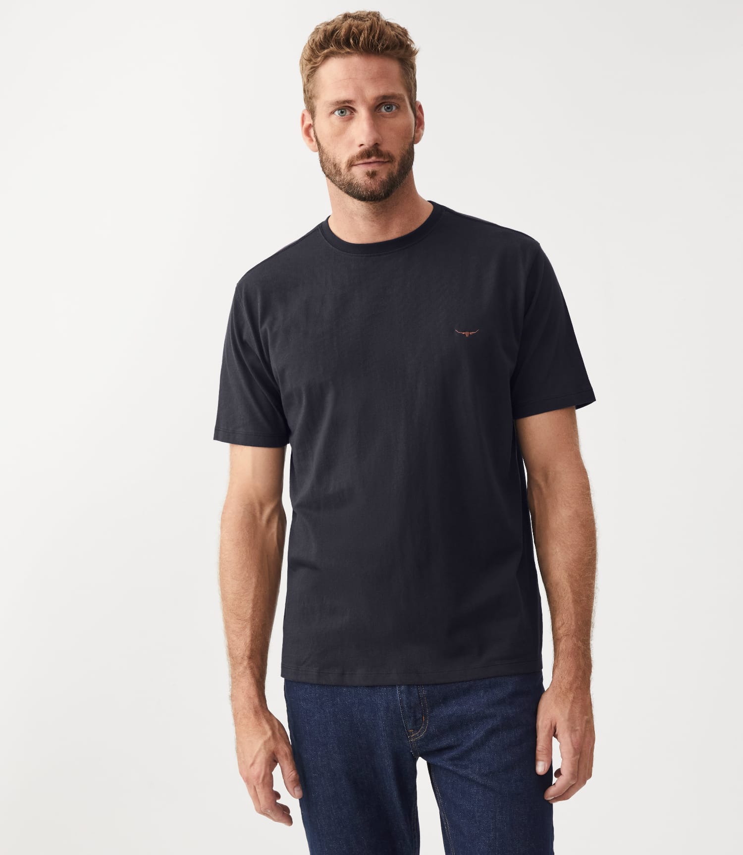 RM Williams Mens Shirts S / Navy/Chestnut RM Williams Tee Mens Parson