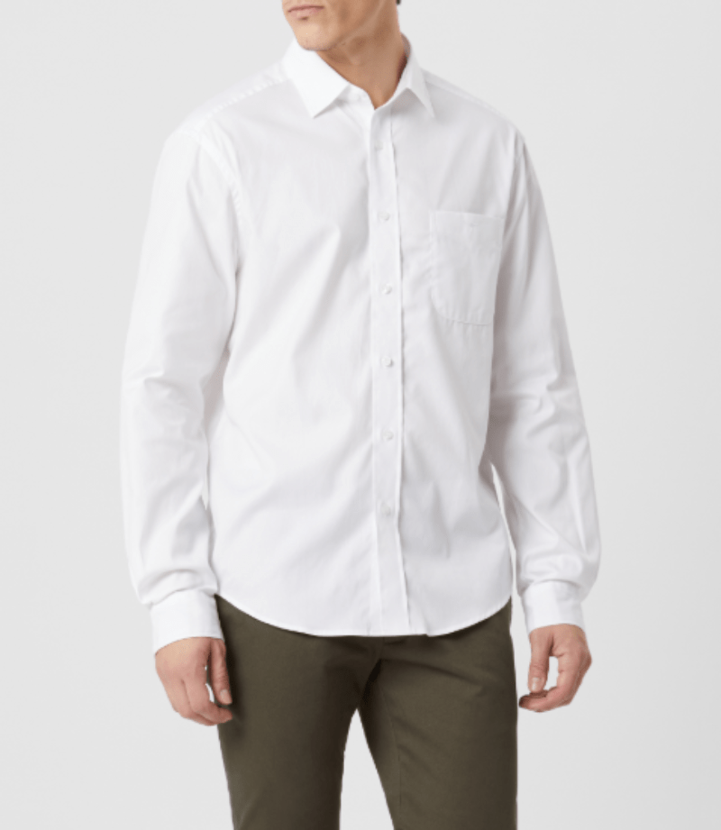 RM Williams Mens Shirts S / White RM Williams Shirt Mens Collins Oxford