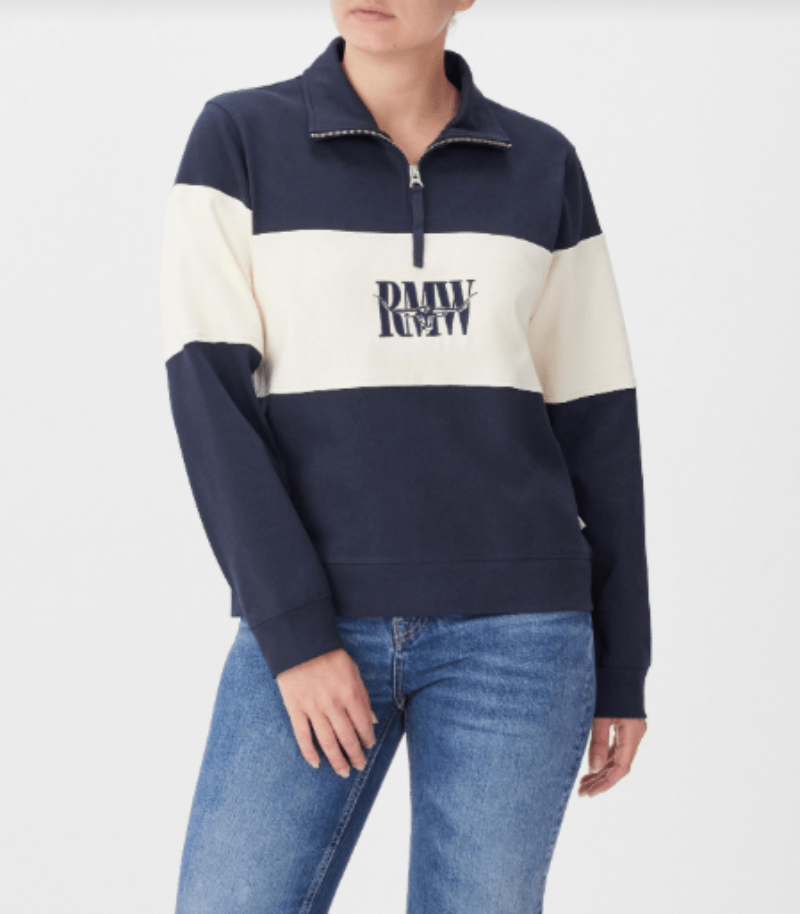 RM Williams Womens Jumpers, Jackets & Vests XS / Navy/Ivory RM Williams Sweatshirt Womens Trickett Panel