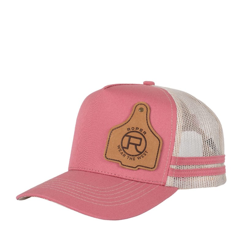 Roper Caps Dusty Rose Roper Cap Trucker Cattle Tag
