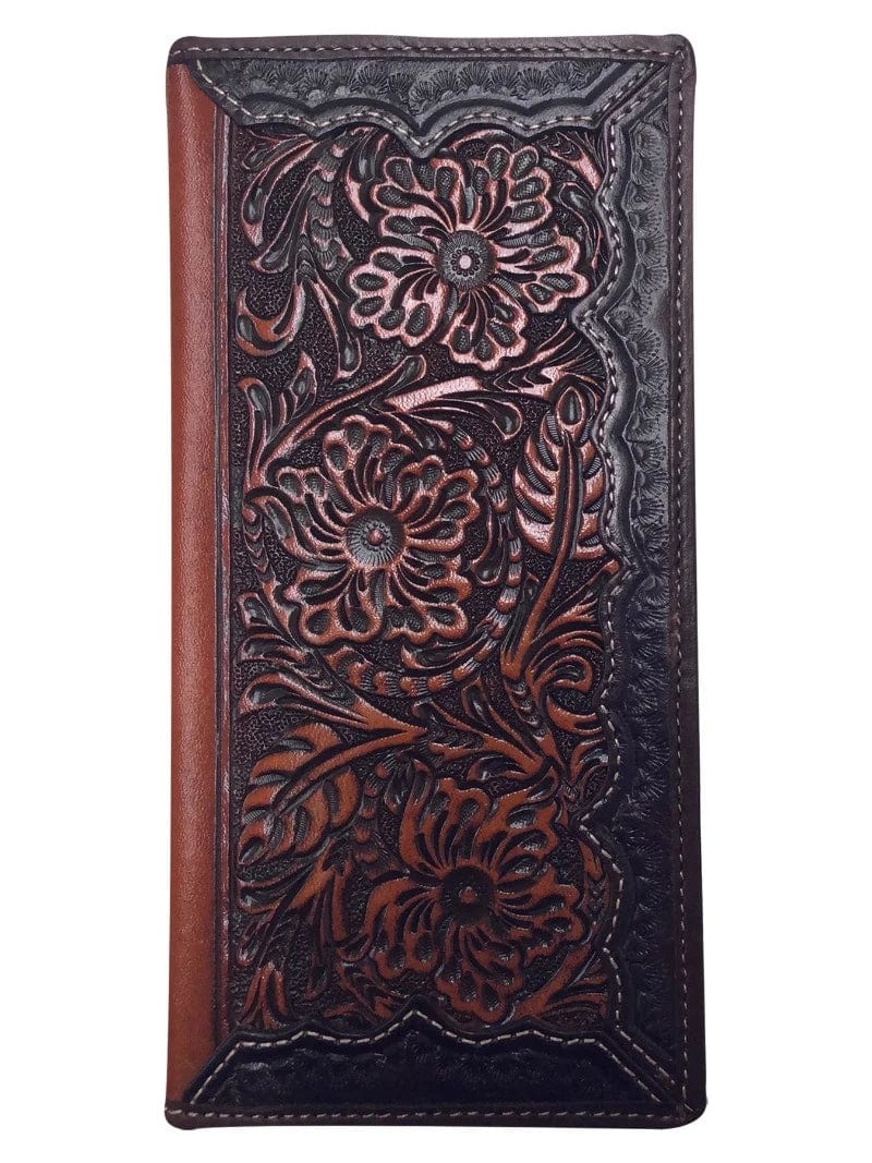 Roper Handbags & Wallets Roper Rodeo Wallet - Tooled Leather Dark Brown 8156100