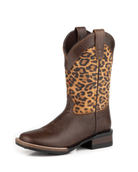 Roper Kids Boots & Shoes CH 9 / Brown/Suede Leopard Print Roper Boots Kids Monterey Leopard