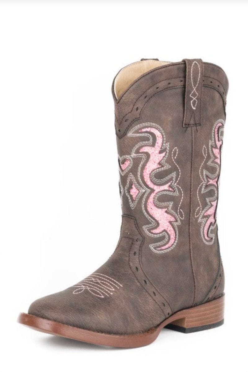 Roper Kids Boots - Shoes CH 9 / Chocolate/Pink Glitter Roper Boots Kids Lexi