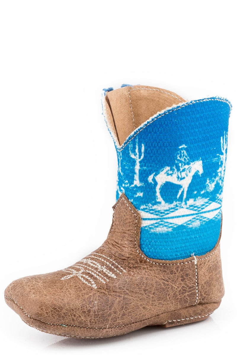Roper Kids Boots - Shoes INF 1 Roper Cowbaby Rider Brown/Blue Boots