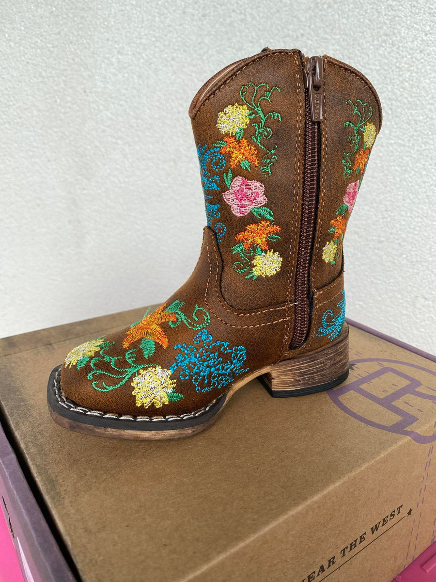 Roper Kids Boots & Shoes Roper Boots Toddlers Bailey Floral Embroidered