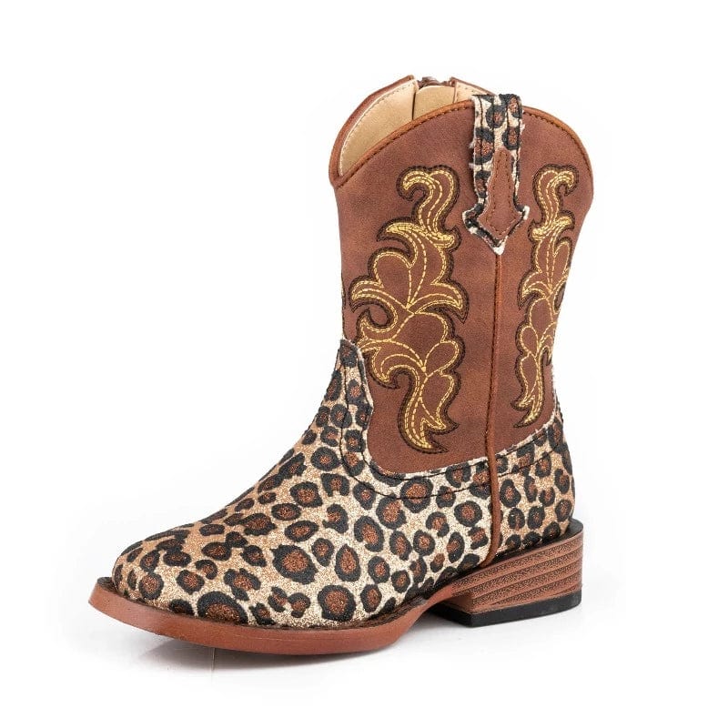 Roper Kids Boots & Shoes TOD 5 / Gold Glitter Leopard Roper Boots Toddlers Glitter Wild Cat