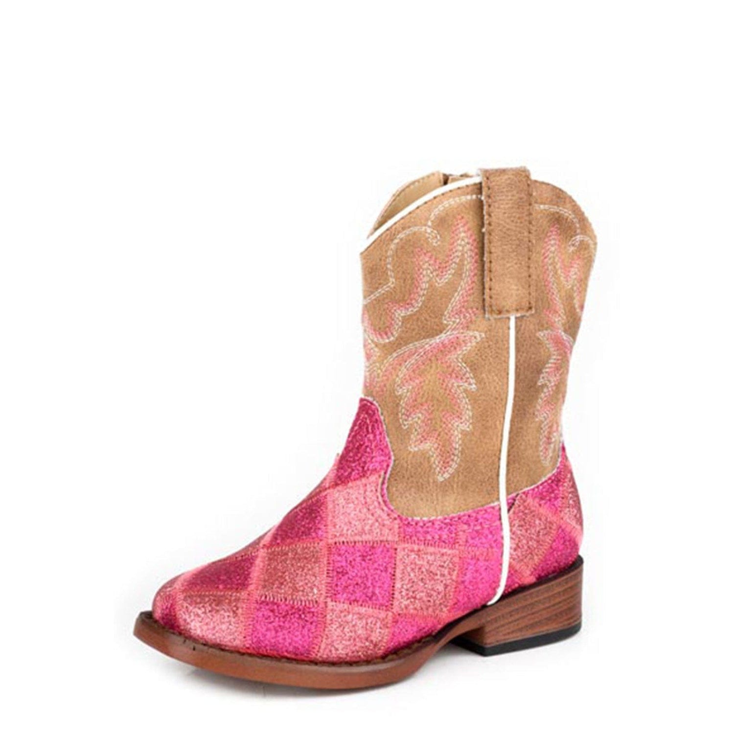 Roper Kids Boots - Shoes TOD 5 / Pink/Tan Roper Boots Toddlers Glitter Blocks