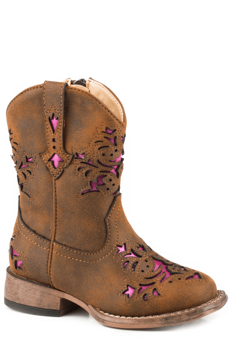 Roper Kids Boots & Shoes TOD 5 Roper Toddler Lola Boots with Pink Inlay