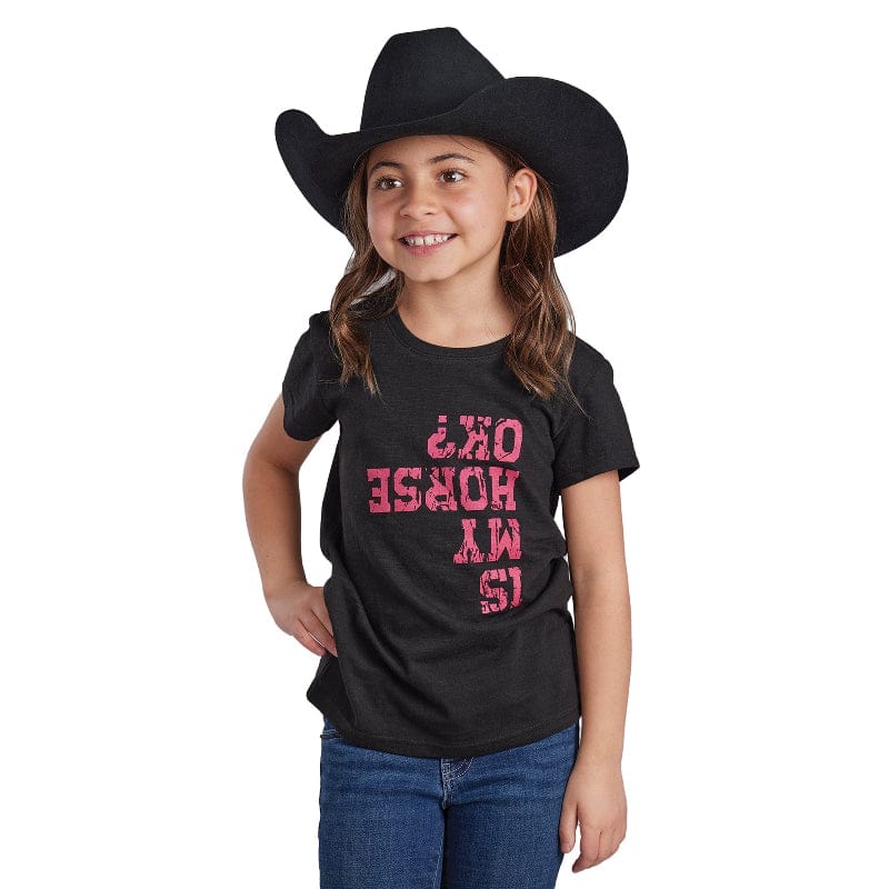 Roper Kids Shirts S / Black Roper Girls Five Star Tee Solid Black