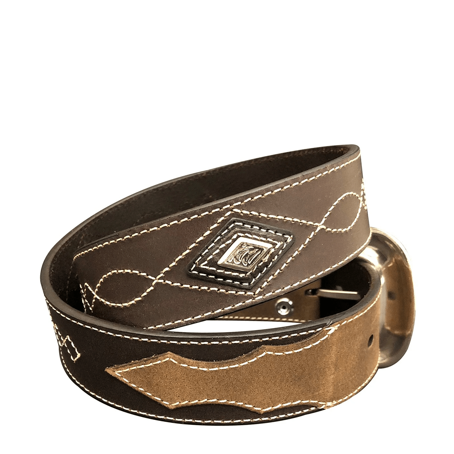 Roper Mens Belts Roper Belt Mens Bridle Leather Western Stitch Design