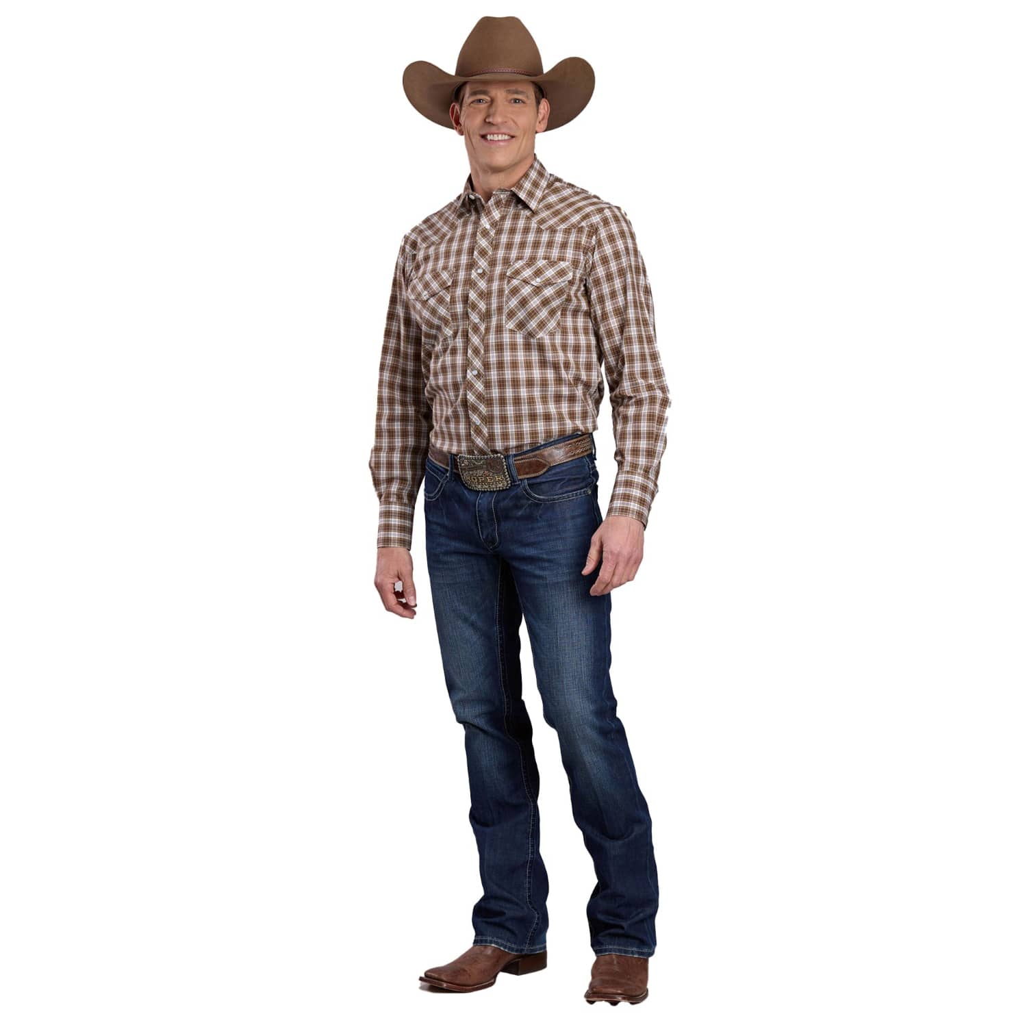 Roper Mens Shirts Roper Shirt Mens Karman Classic 55/45 Collection Plaid