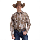 Roper Mens Shirts S / Brown Roper Shirt Mens Karman Classic 55/45 Collection Plaid