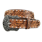 Roper Womens Belts M / Tan Roper Belt Womens Leather Floral Hand Tooling