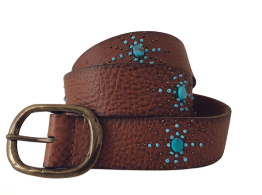 Roper Womens Belts S / Brown Roper Belt Womens Leather with Turquoise Beading