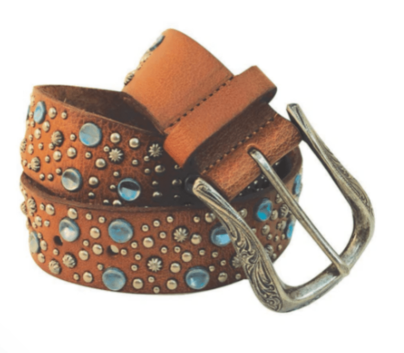 Roper Womens Belts S / Brown Roper Belt Womens Leather with Turquoise Nail Head