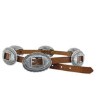 Roper Womens Belts S / Cognac Roper Belt Womens Leather Oval Conchos