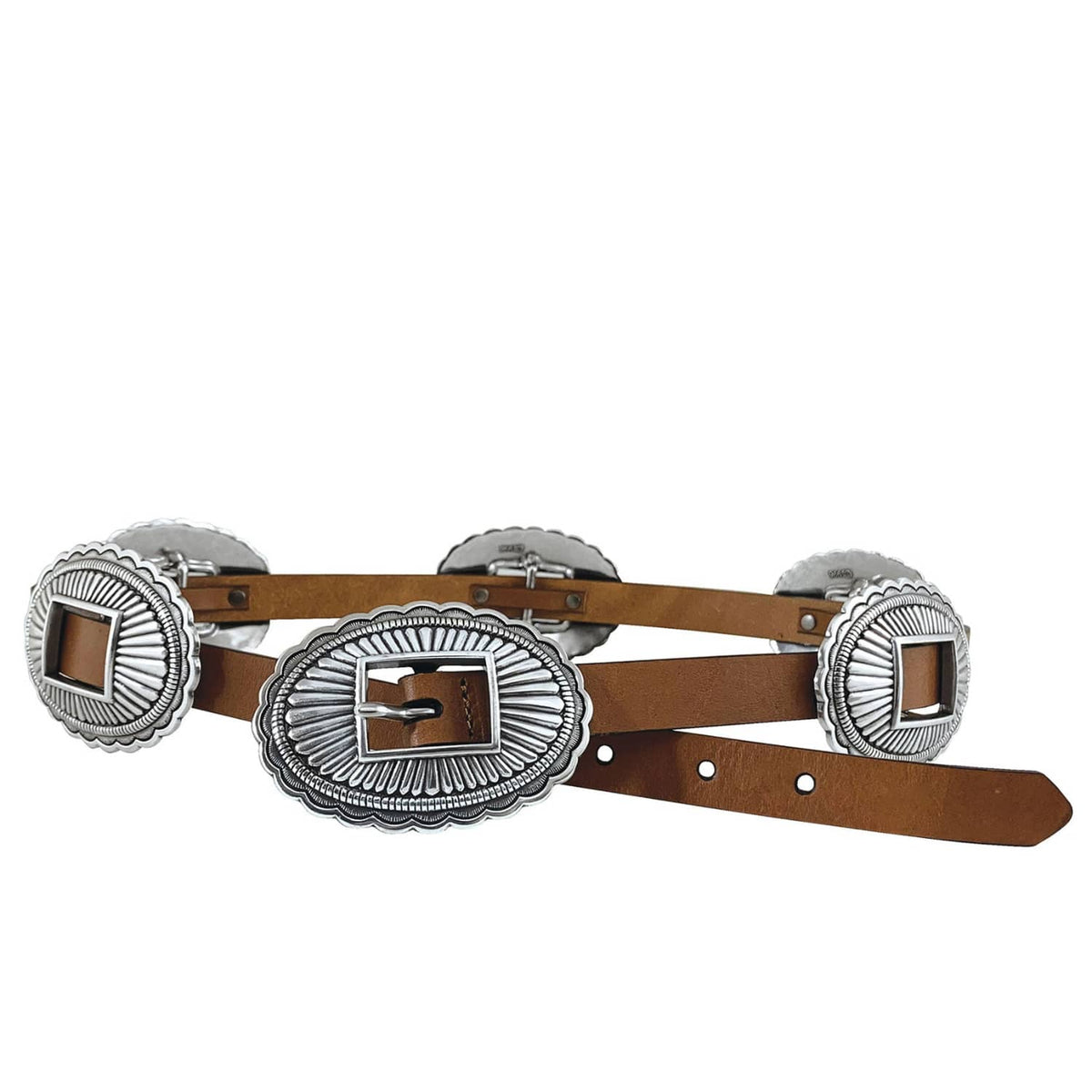Roper Womens Belts S / Cognac Roper Belt Womens Leather Oval Conchos