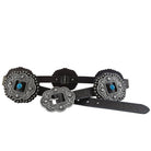 Roper Womens Belts S / Dark Brown Roper Belt Womens Leather Conchos with Turquoise Stones