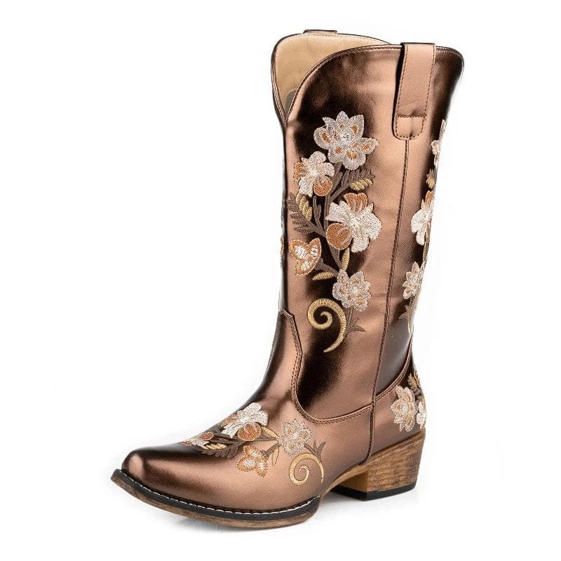 Roper Womens Boots & Shoes WMN 6.5 / Bronze Metallic Roper Boots Womens Riley Floral
