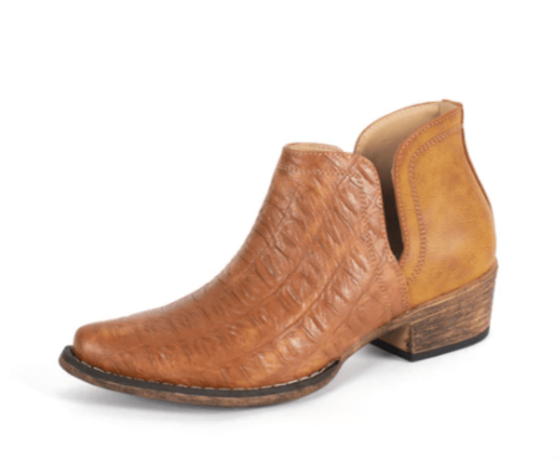 Roper Womens Boots & Shoes WMN 6.5 / Tan Croc Print/Tan Roper Boots Womens Ava Caiman