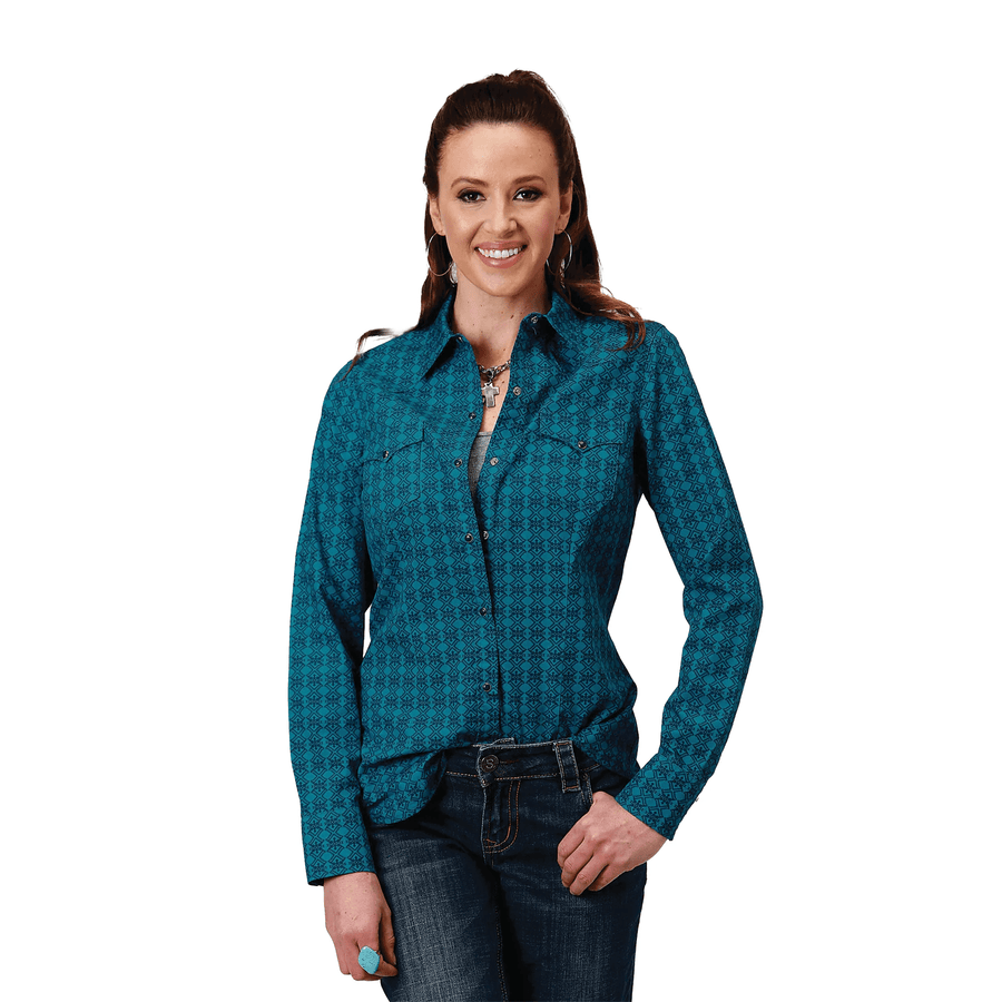 Roper Womens Shirts Roper Shirt Womens West Made Collection Teal